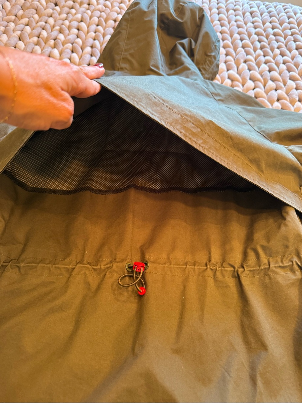 Hunter Olive Green Hooded Coat - Picture 7 of 10